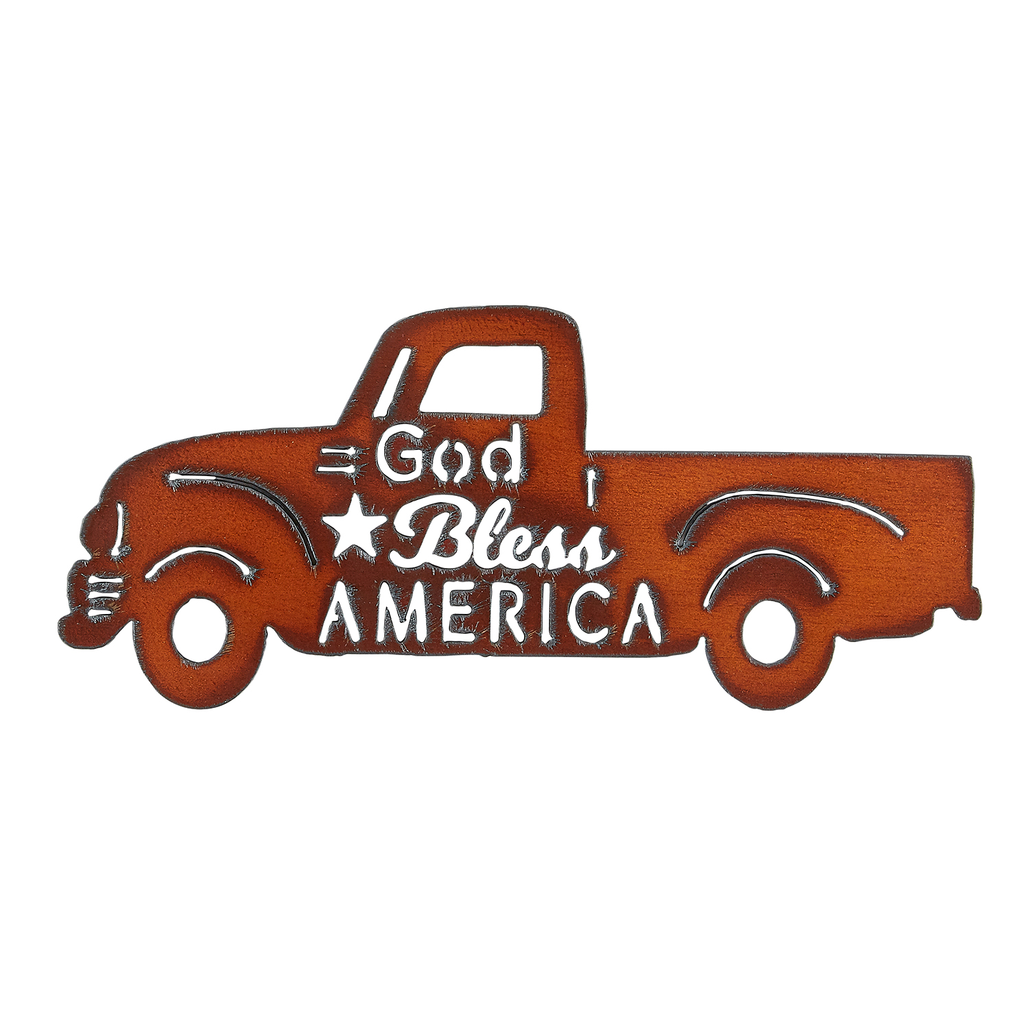 Retro Truck/God Bless America Image Welcome Sign